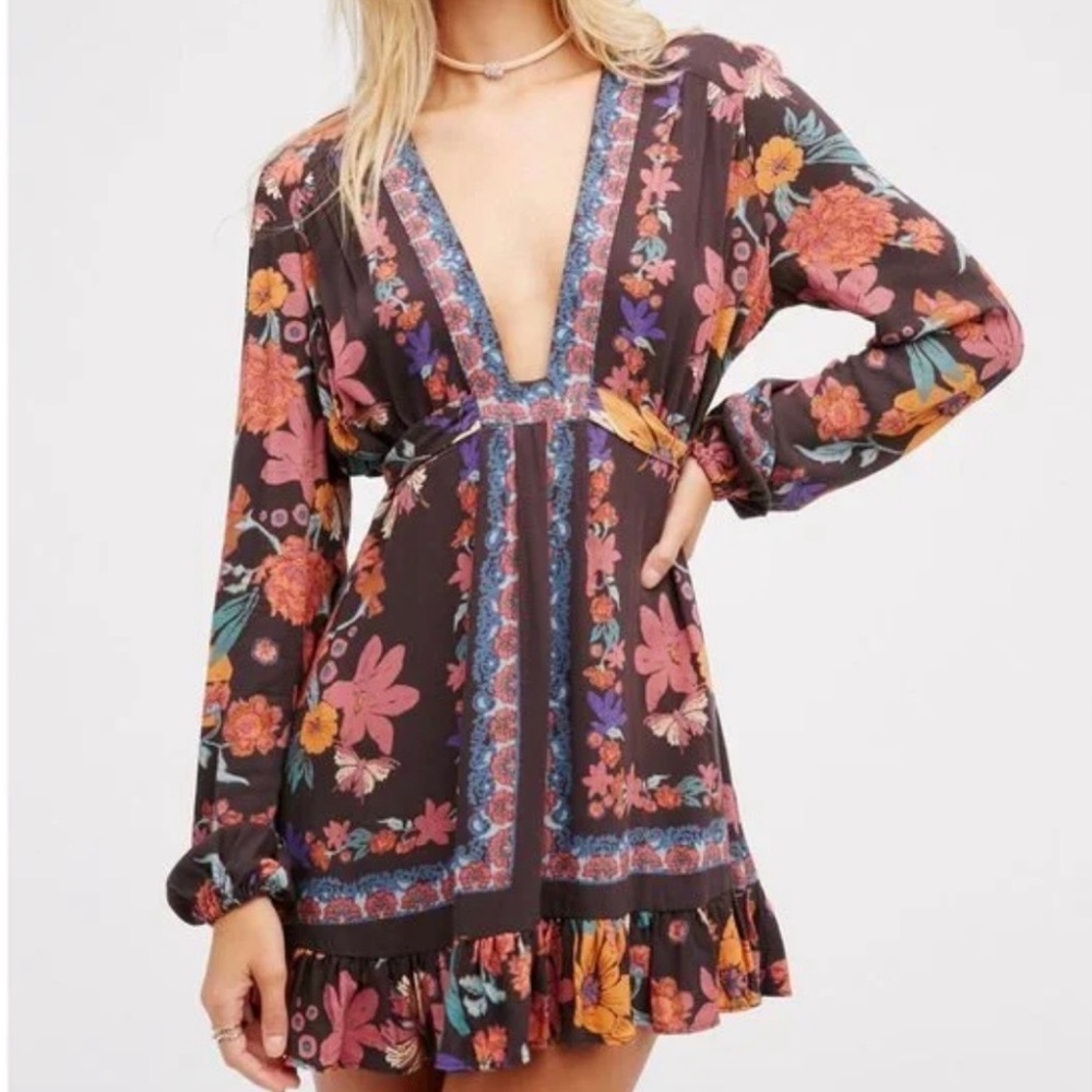 Free People Multicolor Floral Long Sleeve Dress - Picture 2 of 10